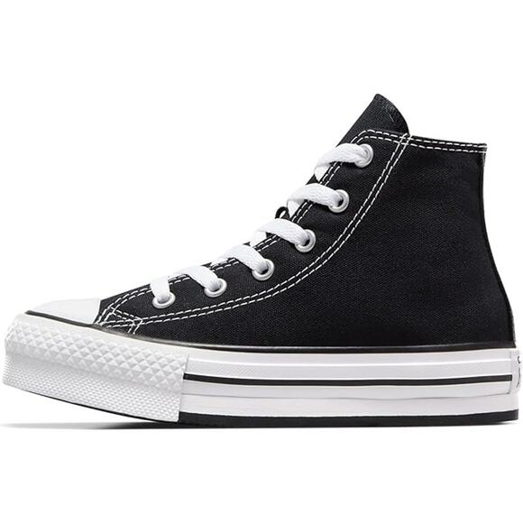 NWT Converse Girls' Chuck Taylor All Star EVA Lift High Top,Black/White-11 - Picture 2 of 6